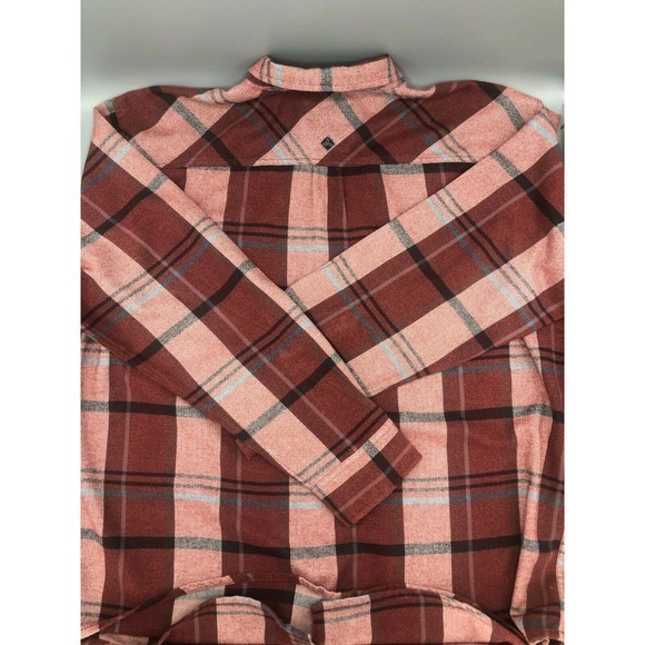 Prana Flannel Shirt Mens Size 2XL Brick Red Plaid - Picture 9 of 12